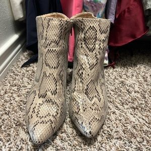 Snake skin booties